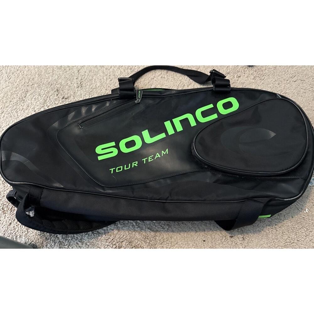 Solinco Tour Team XL Black Green Tennis Racquet Racket Backpack Bag! READ